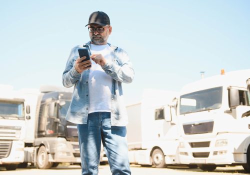 Portrait of a senior truck driver.